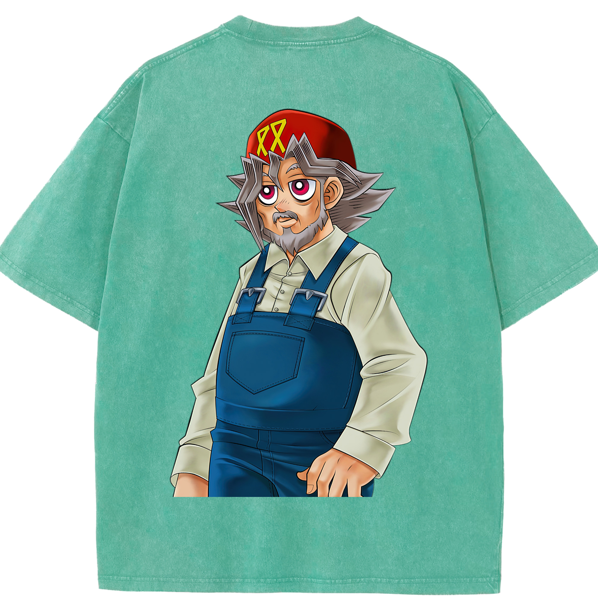 （画像用） 遊☆戯☆王 Yu-Gi-Oh! 綿100% ヴィンテージ風 半袖Tシャツ（背面プリント）